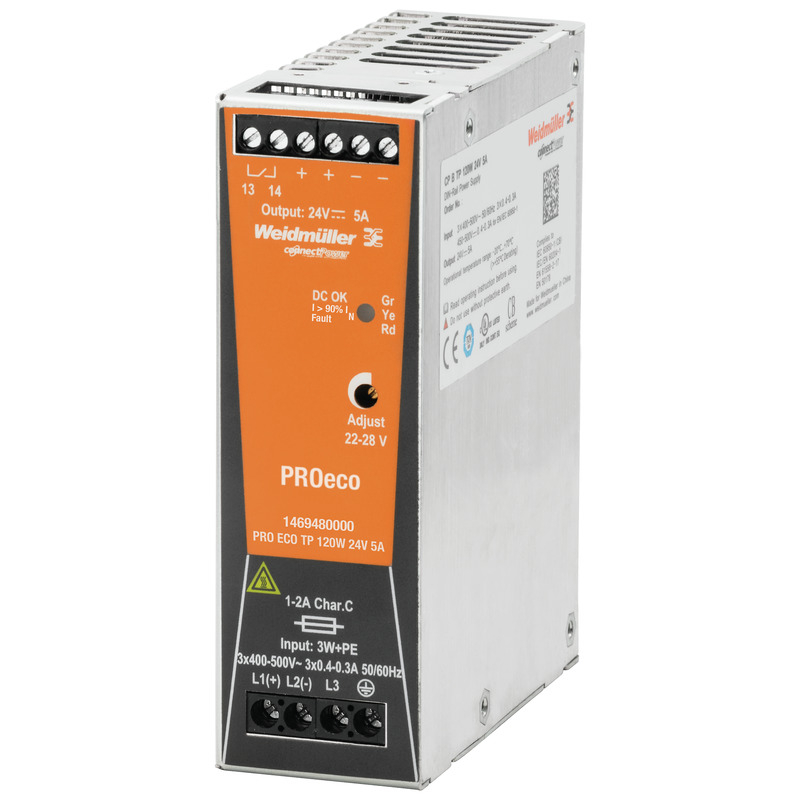 PRO ECO 120W 24V 5A | weidmueller | Power supply, switch-mode power supply unit, 24 V | Order No. : 1469480000