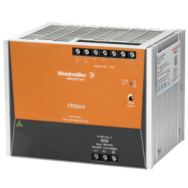 PRO ECO 960W 24V 40A | weidmueller | Power supply, switch-mode power supply unit, 24 V, Order No : 1469520000